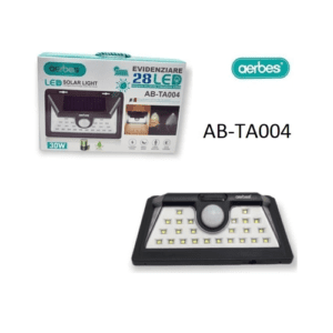 AB-TA004 Ηλιακό Φωτιστικό Επιτοίχιας Τοποθέτησης με Ανιχνευτή Κίνησης και Αισθητήρα Φωτός σε Μαύρο Χρώμα