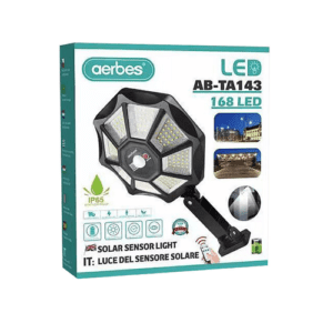 Ηλιακό Φωτιστικό σε Μαύρο Χρώμα με Τηλεχειριστήριο AB-TA143A 168LED, IP65, 168COB
