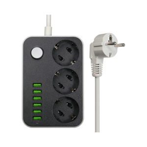 Ldnio SC3631 Πολύπριζο 3 Θέσεων με Διακόπτη, 6 USB και Καλώδιο 1.6m Μαύρο