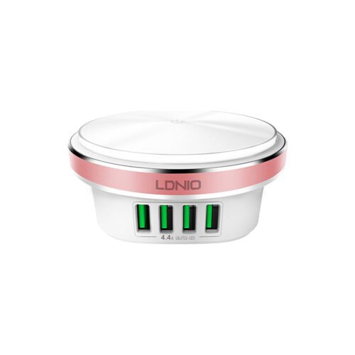 Ldnio Βάση Φόρτισης με 4 Θύρες USB-A σε Ροζ χρώμα (A4406)