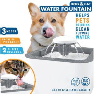 Pet Water Fountain Αυτόματη Ποτίστρα/Συντριβάνι Κατοικιδίων Λευκό-Γκρι 2.5lt
