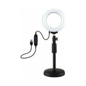 Puluz Ring Light LED Ring Light 12cm 12cm 3200-6500K με Επιτραπέζια Βάση Στήριξης PU391