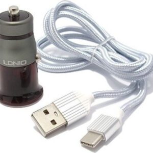 Ldnio Φορτιστής Αυτοκινήτου Μαύρος C304Q Συνολικής Έντασης 3A Γρήγορης Φόρτισης με μία Θύρα USB μαζί με Καλώδιο type-C