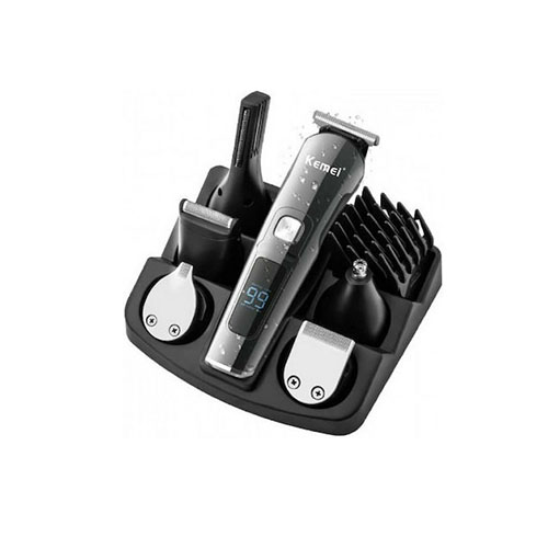 Kemei Σετ Επαναφορτιζόμενης Κουρευτικής Μηχανής Μαύρο KM-8508