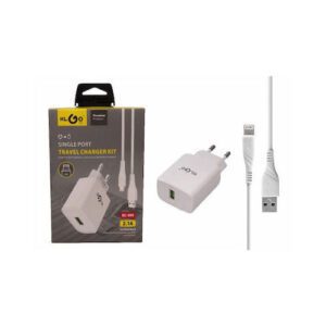 KLGO Φορτιστής με Θύρα USB-A και Καλώδιο Lightning Λευκός (KC-09S)