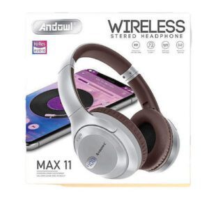 Andowl Q-MAX11 Ασύρματα Bluetooth On Ear Ακουστικά με 8 ώρες Λειτουργίας Ασημί