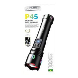 Andowl Ισχυρός Φακός The Strong Light Flashlight Andowl P45 μαύρο