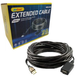 Andowl Q-T05E USB 2.0 Cable USB-A male - USB-A female Μαύρο 25m