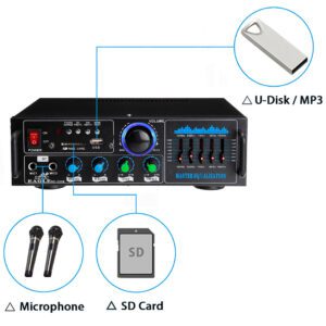 Andowl Ενισχυτής με λειτουργία Karaoke Q-GF289 σε Μαύρο Χρώμα