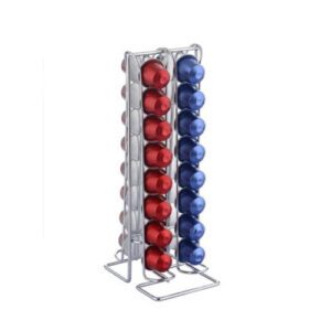 Βάση για Κάψουλες Καφέ 10x13x30cm Μεταλλική Ασημί 540355 (520355)