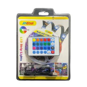 Andowl Q-DT20 Ταινία LED Τροφοδοσίας USB (5V) RGB Μήκους 2m Σετ με Τηλεχειριστήριο και Τροφοδοτικό Τύπου SMD5050
