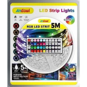 Andowl Q-DT55  Αδιάβροχη Ταινία LED RGB 5m με Τροφοδοτικό και Τηλεχειριστήριο SMD5050