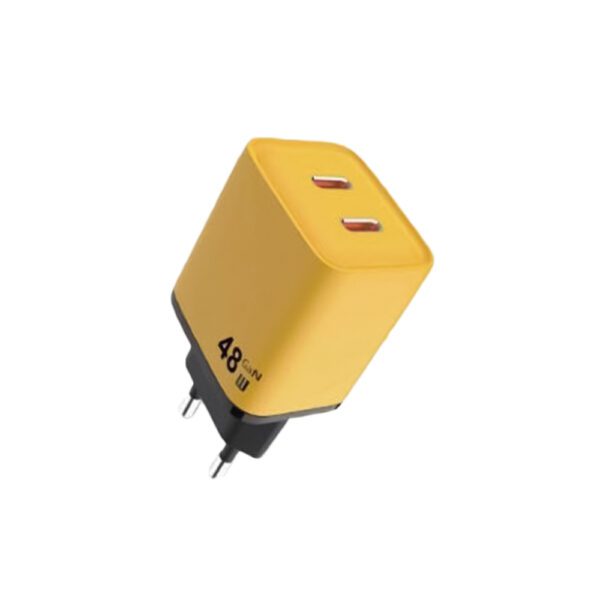 Andowl Φορτιστής Γρήγορης Φόρτισης 48W Type-C σε Κίτρινο Χρώμα 8 MAX