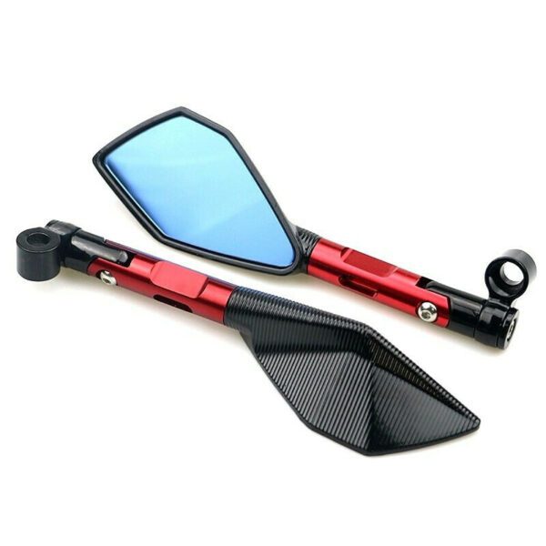 Καθρέπτες Μοτοσυκλέτας Πολυγωνικοί Κόκκινο 2τμχ RY338