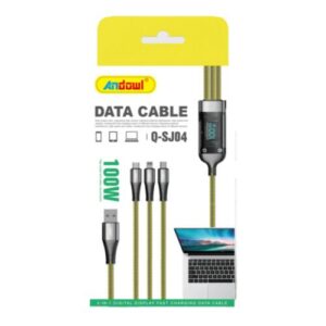 Andowl Καλώδιο Data 100W από USB-A σε Micro, Type-C και Lightning Q-SJ04