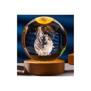 Διακοσμητική Κρυστάλλινη Σφαίρα Φωτάκι Νυχτός Δίδυμοι - Gemini Crystal Ball Night Lamp 8cm KD22  με usb καλώδιο