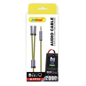 Andowl Καλώδιο Audio 3.5mm σε 3.5mm Αρσενικό και Διπλό Θηλυκό Q-YP12