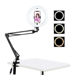 Puluz Ring Light LED Ring Light PKT3090B 26cm με Επιτραπέζια Βάση Στήριξης και Βάση για Κινητό