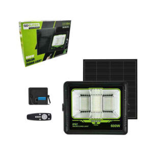 Gdsuper Στεγανός Ηλιακός Προβολέας LED 600W Ψυχρό Λευκό 7500K με Τηλεχειριστήριο IP67 GD-600L
