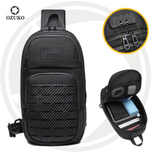 Ozuko 9577 Τσάντα Χιαστί 23x10x33cm σε Μαύρο Χρώμα