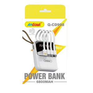 Andowl Q-CD998 Powerbank 6800mah με Ενσωματωμένα Καλώδια Φόρτισης