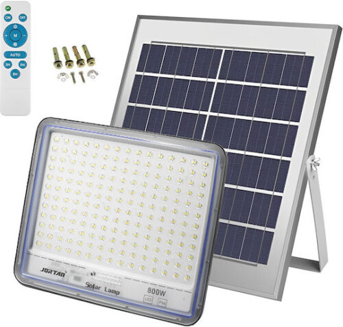 Jortan Στεγανός Ηλιακός Προβολέας LED 800W με Τηλεχειριστήριο IP66 JT-BS800W-TFTZ