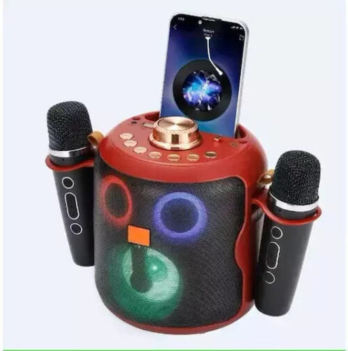 Andowl Σύστημα Karaoke με Ασύρματα Μικρόφωνα Q-YX2560 σε Κόκκινο Χρώμα