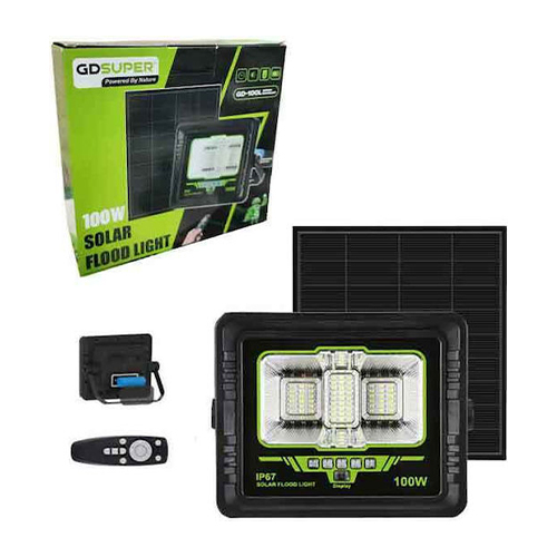 Gdsuper Ηλιακός Προβολέας LED 100W με Τηλεχειριστήριο 0234056 GD-100L