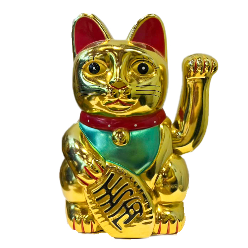 Τυχερή Γάτα σε Χρυσό Χρώμα Πλαστικό Διάφορα Μεγέθη