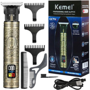 Kemei Επαναφορτιζόμενη Κουρευτική Μηχανή Χρυσή KM-1942