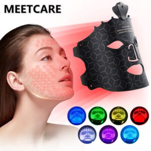 Μάσκα προσώπου 7 χρωμάτων LED 80 τμχ Bead Flexible Soft Silicone Therapy Mask Pore Acne Anti Oil Recrement Enhance Cellular Repair