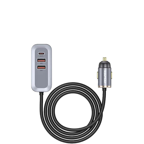 Awei Φορτιστής Αυτοκινήτου 100W 2.4A Γρήγορης Φόρτισης με Θύρες: 2xUSB μαζί με Καλώδιο Type-C