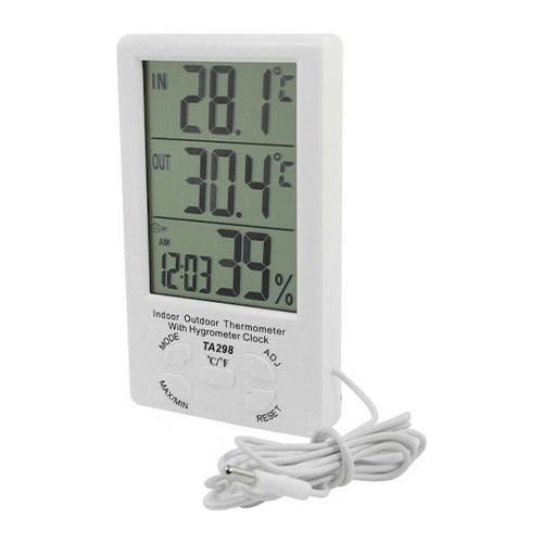 Θερμόμετρo & Υγρασιόμετρo Επιτραπέζιο για Χρήση σε Εσωτερικό & Εξωτερικό Χώρο TA298