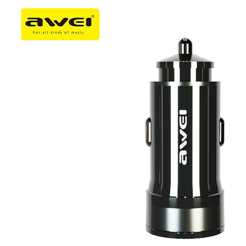 Awei C-830 Φορτιστής Αυτοκινήτου 2.4A με Θύρες: 2xUSB Μαύρο Χρώμα