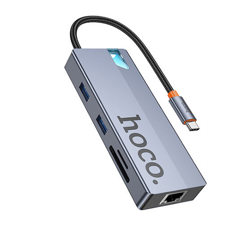Hoco HB52 Wow USB-C Docking Station με HDMI 4K PD Ethernet Γκρι