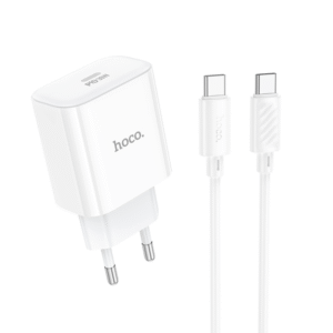 Hoco Φόρτισης C76A Pro με Θύρα Type C+1m Καλώδιο Type C- Type C PD 30W QC 3.0 λευκό