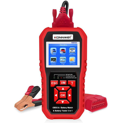 Konnwei KW880 Ψηφιακό Battery Tester με Κροκοδειλάκια