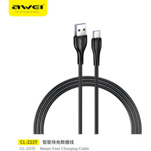 Awei CL-223T USB 2.0 Cable USB-C male - USB-A Λευκό 1m