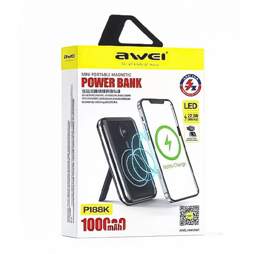 Awei P188K Ασύρματο Μαγνητικό Powerbank 10000mah 22.5W