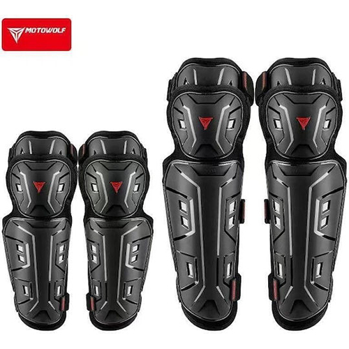 Motowolf Προστατευτικές Επιγονατίδες & Επιαγκωνίδες Αναβάτη Μηχανής Σετ 4τμχ Μαύρες MDL1029HJ-BK