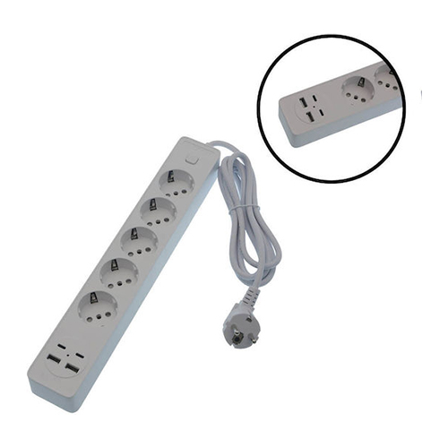 Jortan Πολύπριζο 4 Θέσεων με 2 USB-A, 2 USB-C, Διακόπτη και Καλώδιο 2m OG2204