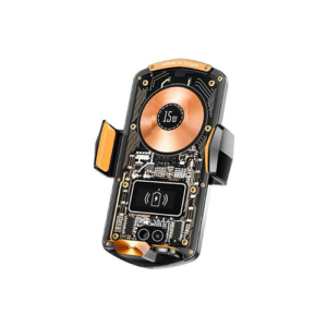 Βάση Κινητού Αυτοκινήτου με Μαγνήτη και Ασύρματη Φόρτιση Πορτοκαλί 9814