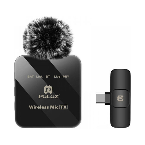 Puluz PU648B Σετ Ασύρματο Electret Μικρόφωνο Πέτου, Clip On για Κάμερα